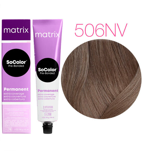 SOCOLOR EXTRA COVERAGE PRE-BONDED краска для волос 100% покрытие седины 90мл № 506NV темный блондин натуральный перламутровый