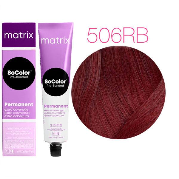 SOCOLOR EXTRA COVERAGE PRE-BONDED краска для волос 100% покрытие седины 90мл № 506RB темный блондин красно-коричневый