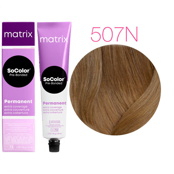 SOCOLOR EXTRA COVERAGE PRE-BONDED краска для волос 100% покрытие седины 90мл № 507N блондин