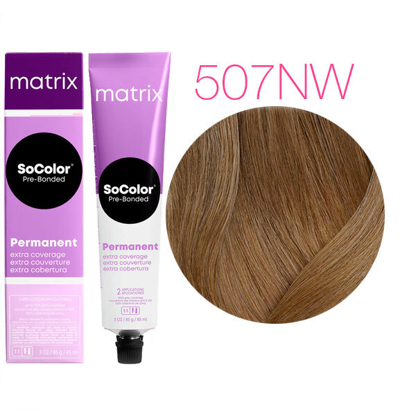 SOCOLOR EXTRA COVERAGE PRE-BONDED краска для волос 100% покрытие седины 90мл № 507NW блондин натуральный теплый