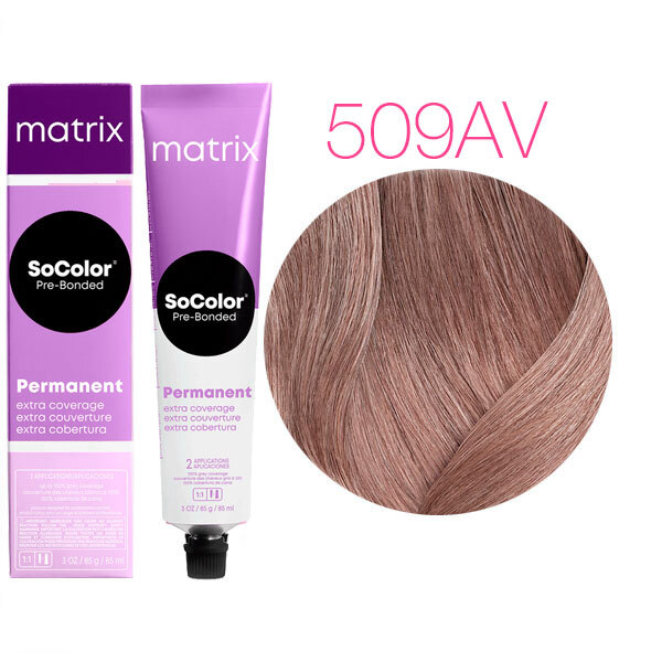 SOCOLOR EXTRA COVERAGE PRE-BONDED краска для волос 100% покрытие седины 90мл № 509AV очень светл.блондин пепельно-перламутр