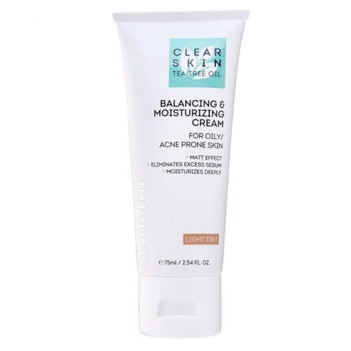 CLEAR SKIN Крем увлажняющий с маслом чайного дерева с тонирующим эффектом 75 мл светлый беж