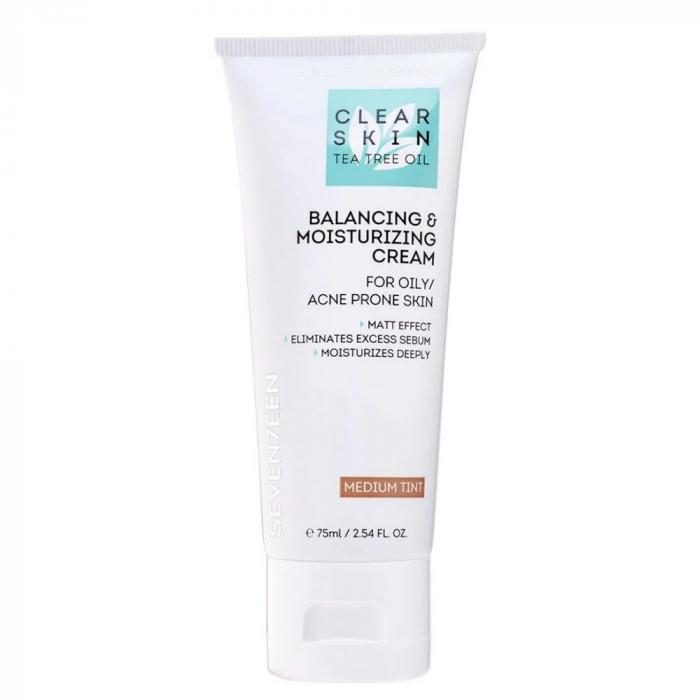 CLEAR SKIN Крем увлажняющий с маслом чайного дерева с тонирующим эффектом 75 мл средний беж