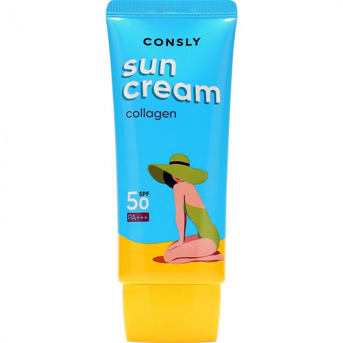 SPF 50/PA Крем для лица солнцезащитный с морским коллагеном для нормальной и сухой кожи 50 мл