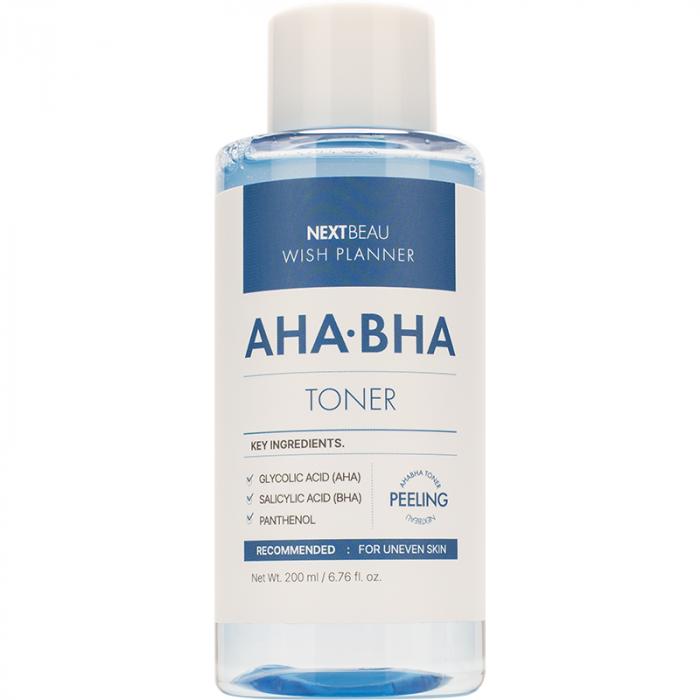 AHA / BHA Пилинг-тонер для лица отшелушивающий с кислотами для проблемной кожи 200 мл
