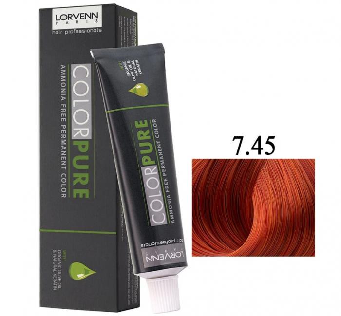 COLOR PURE Краска для волос безаммиачная 50мл № 7.45 Blond Copper Mahogany