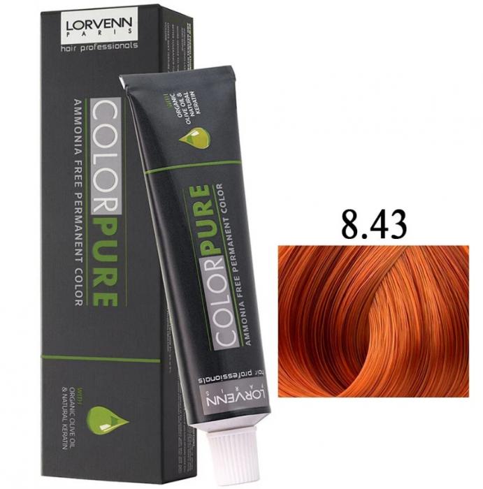 COLOR PURE Краска для волос безаммиачная 50мл № 8.43 Light Blond Copper Golden