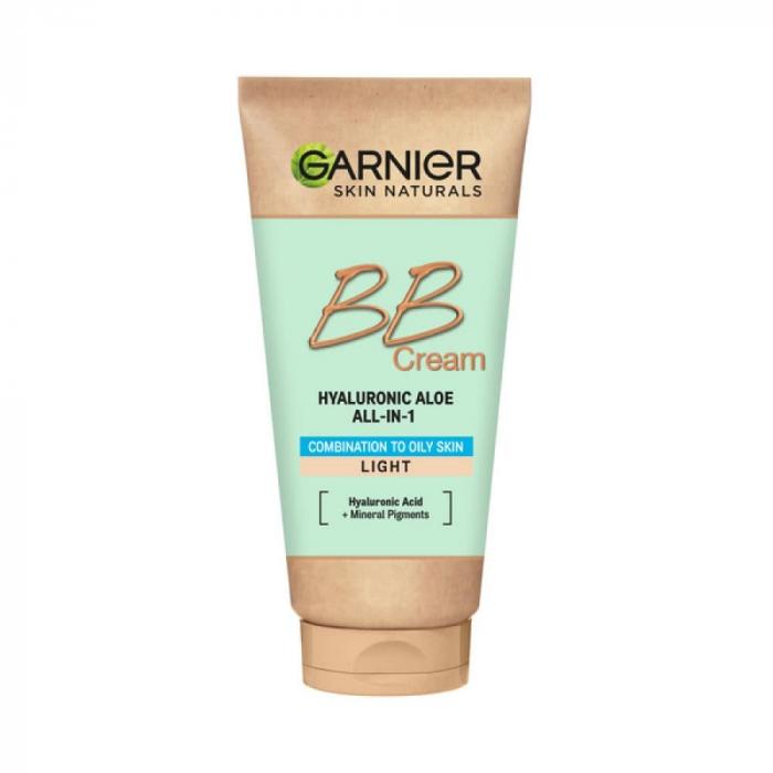 SKIN NATURALS BB Крем Гиалуроновый Алоэ-уход 5-в-1 для смешанной и жирной кожи 50 светло-бежевый мл