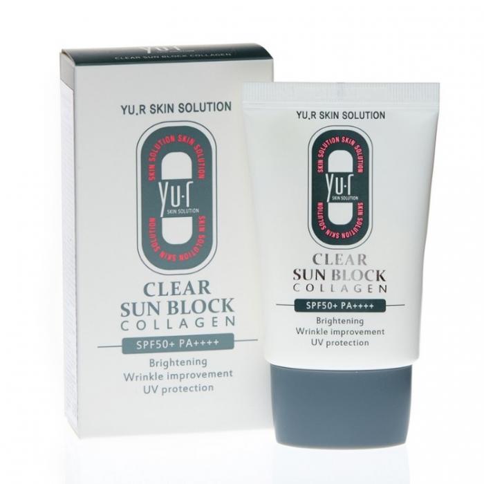 CLEAR SUN BLOCK COLLAGEN  Крем для лица солнцезащитный  30 мл