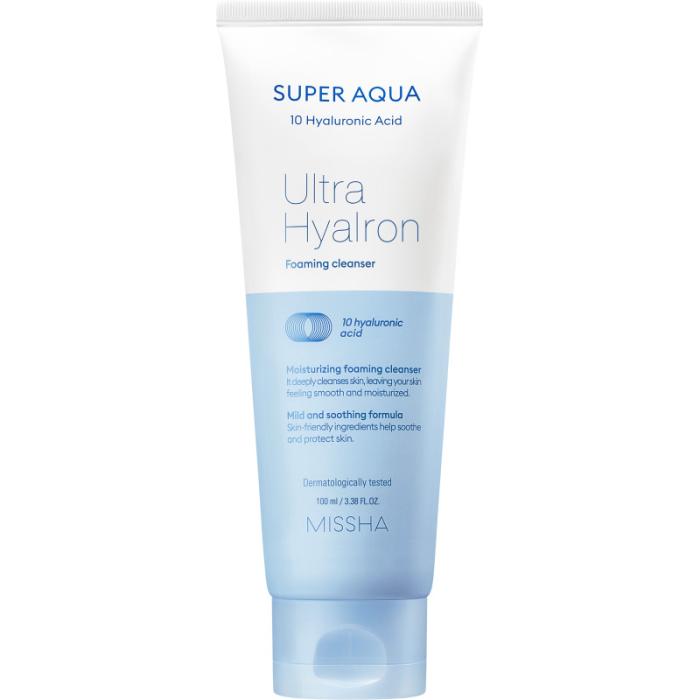 Пенка для умывания и снятия макияжа Super Aqua Ultra Hyalron Foaming Cleanser 100 мл