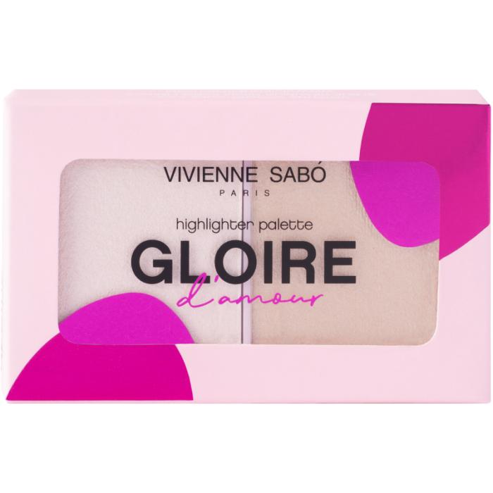 GLOIRE D AMOUR Палетка хайлайтеров № 01, светло-розовый, 6г.