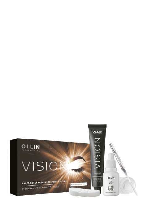 VISION Набор для окрашивания бровей и ресниц № Холодно-коричневый 20 мл