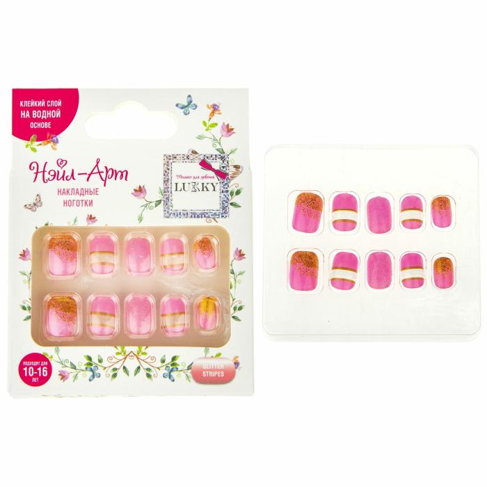 Набор накладных ногтей  Glitter Stripes 1 шт