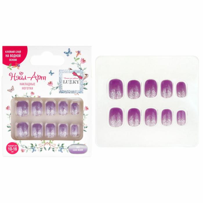 Набор накладных ногтей  Lilac Silver 1 шт