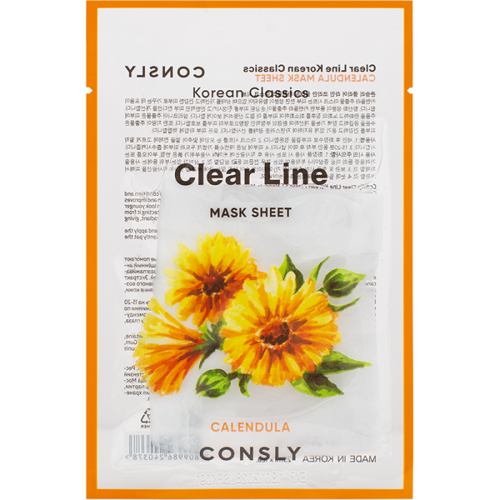 CLEAR LINE Тканевая маска 25 Балансирующая с экстрактом календулы мл