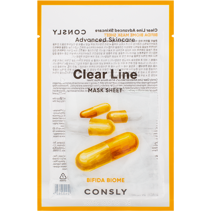 CLEAR LINE Тканевая маска 25 Восстанавливающая с пробиотиками мл