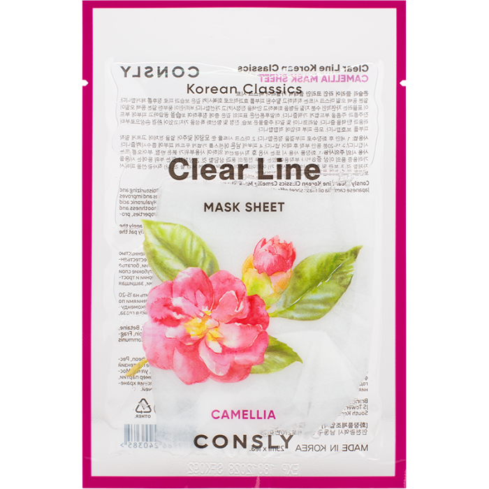 CLEAR LINE Тканевая маска 25 Регенерирующая с маслом японской камелии мл
