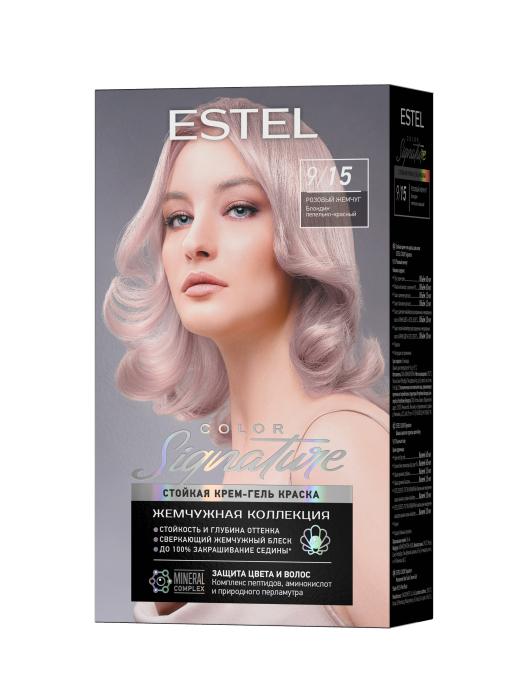 Стойкая крем-гель краска для волос  COLOR Signature 9/15 Розовый Жемчуг оттенок