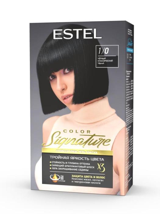 Стойкая крем-гель краска для волос  COLOR Signature 1/0 Чёрный Классический оттенок