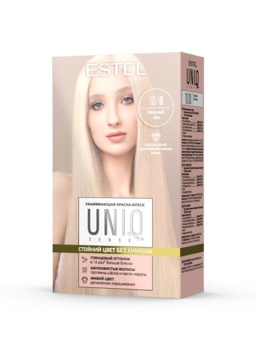 Ухаживающая краска-блеск без аммиака для волос  UNIQ SENSE 10/0 светлый блондин оттенок