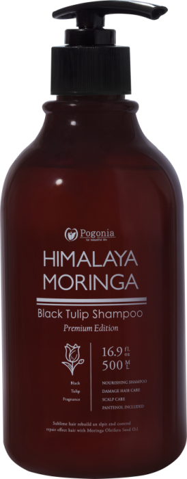 Himalaya Moringa Black Шампунь с маслом моринги для себорегуляции кожи головы и интенсивного блеска волос Черный тюльпан 500 мл