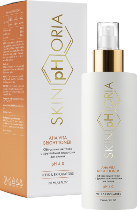 Тонер для лица обновляющий, для сияния, с фруктовыми кислотами AHA ViTa Bright Toner 150 мл