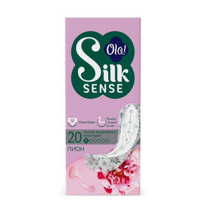 Прокладки ежедневные Silk Sense Light тонкие стринг-мультиформ аромат Белый пион 20 шт