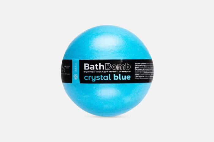 Шарик бурлящий для ванны с шиммером Crystal Blue 120 г