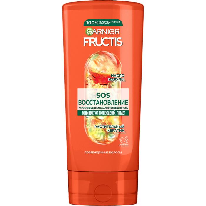FRUCTIS Бальзам-ополаскиватель SOS Восстановление укрепляющий, для секущихся и поврежденных волос 200 мл