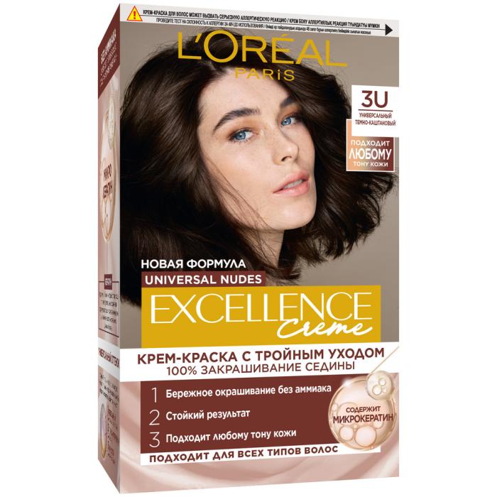 EXCELLENCE CREME Краска для волос № 3U универсальный темно-каштановый