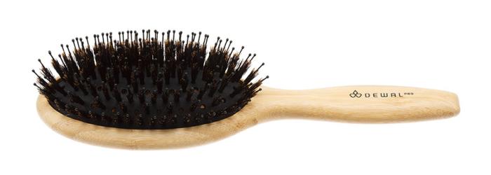 BAMBOO Щетка массажная овальная, натуральная щетина, 11 рядов