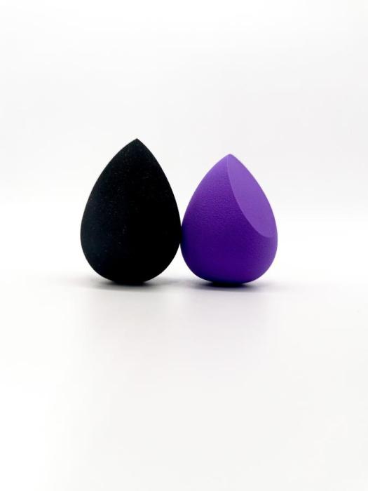 Набор спонжей для макияжа каплевидные 2 лиловый и черный шт