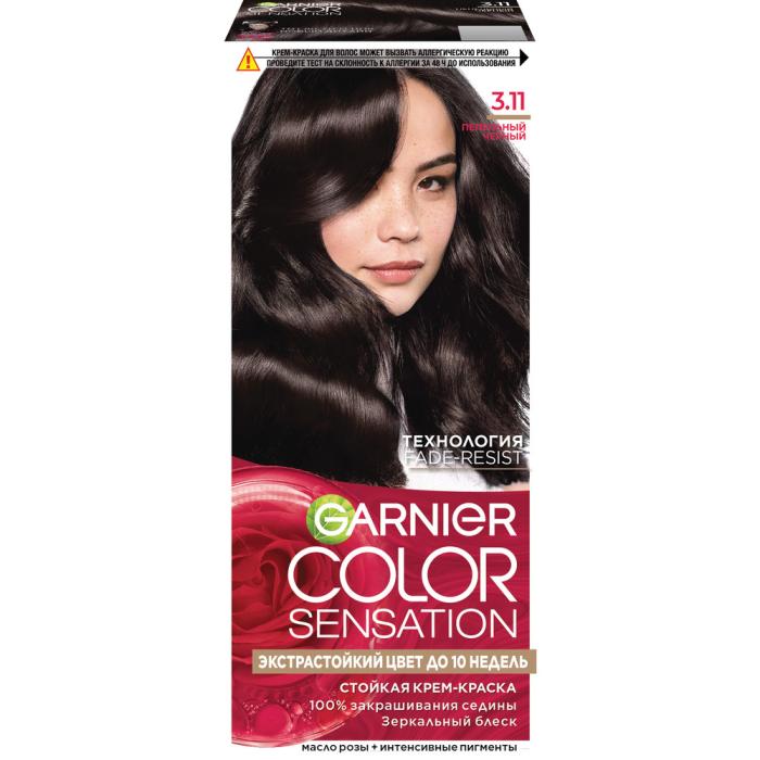 COLOR SENSATION Крем-краска для волос № 3.11 Пепельный черный