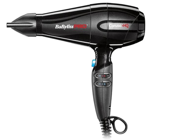 Фен Pro CARUSO HQ,ионизация,2 насадки черный 2400 W