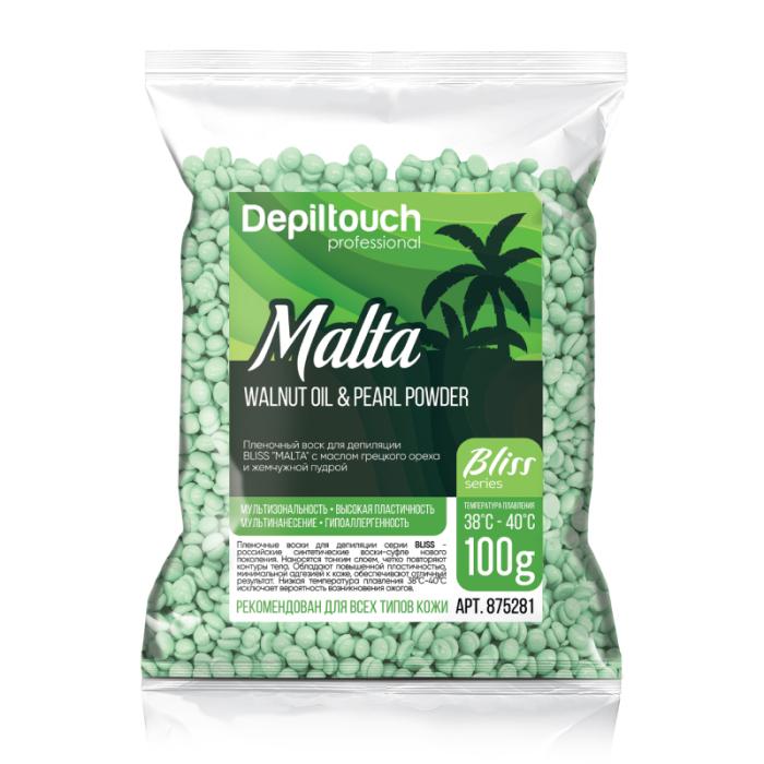 Воск пленочный полимерный Malta Bliss с маслом грецкого ореха и жемчужной пудрой 100 г
