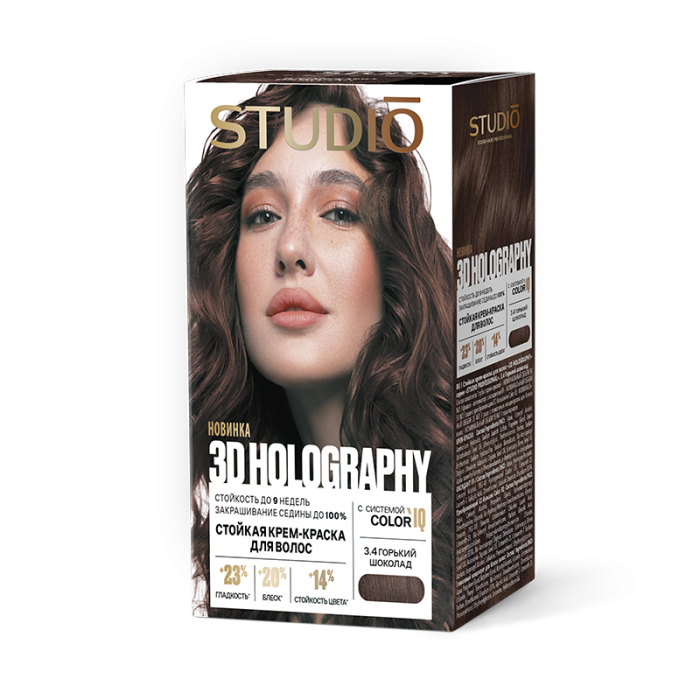 STUDIO 3D Holography Краска для волос № 3.4 Горький шоколад
