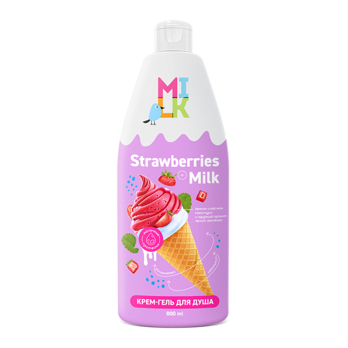 Гель для душа Молоко и земляника мл мл