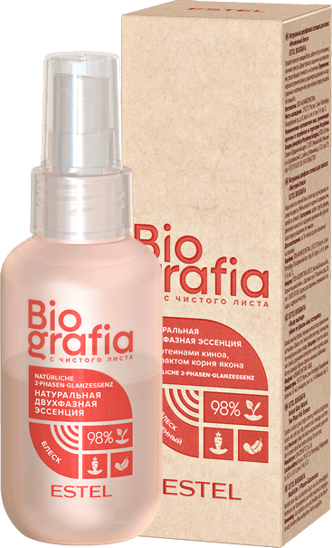 BIOGRAFIA Натуральная двухфазная эссенция для волос Мгновенный блеск 100 мл