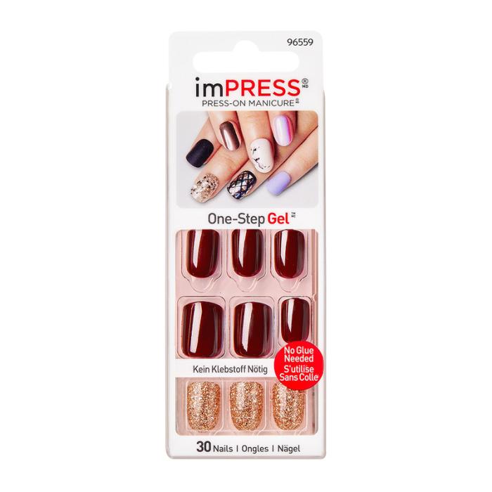 IMPRESS MANICURE ACCENTS Твердый лак Бургундский виноградник, длина короткая № BIPN017