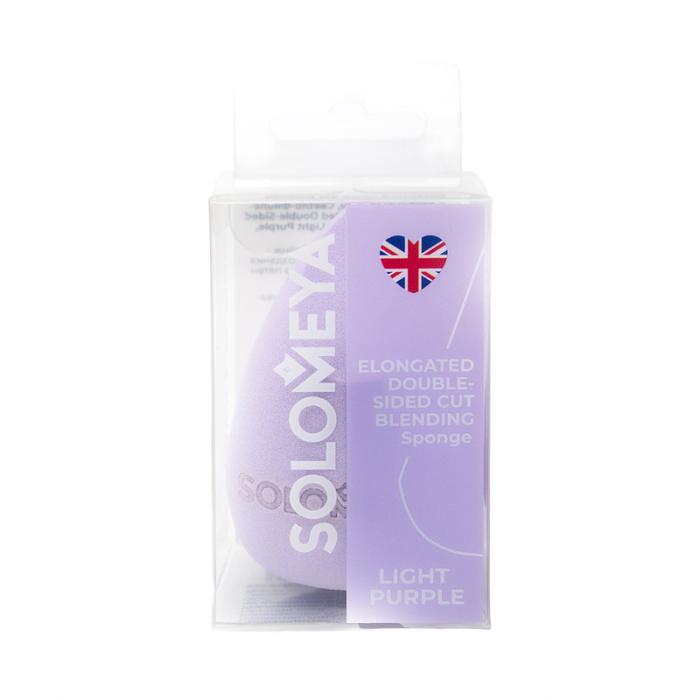 Спонж для макияжа косметический с двойным срезом Вытянутый Светло-Фиолетовый
