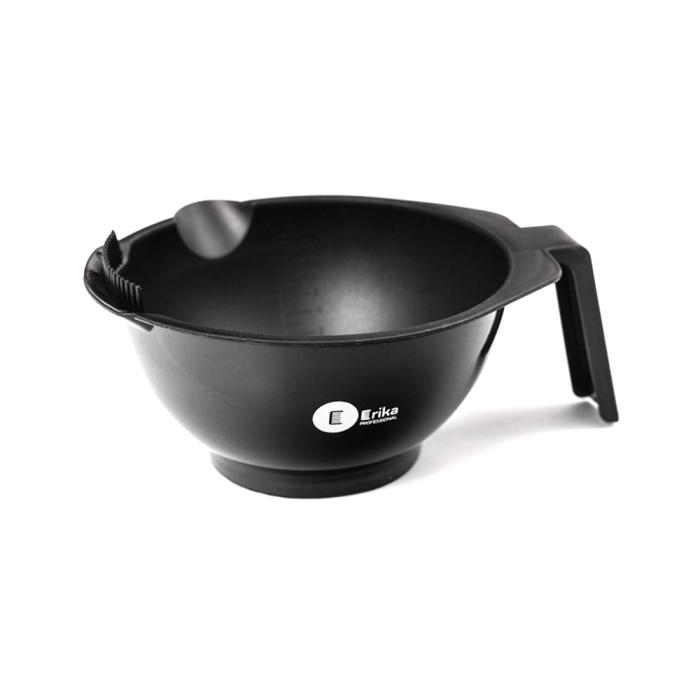 Миска для окрашивания с ручкой прорезиненное дно мерная шкала черная 300 мл