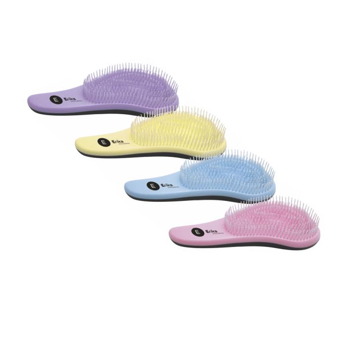 Щетка для волос мягкие пластиковые штифы антистатик Розовая