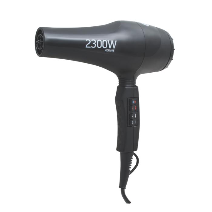 Фен боковая клавиатура, насадка концентратор 2300 W черный глянцевый