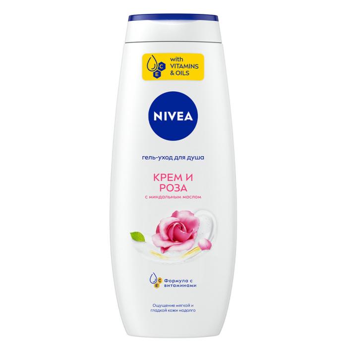 Гeль-уход для душа Крем и роза ухаживающий с маслом миндаля 500 мл