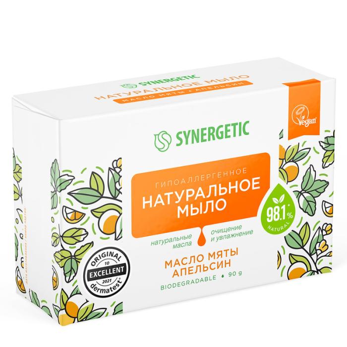 Мыло туалетное натуральное масло мяты и апельсин 90 гр