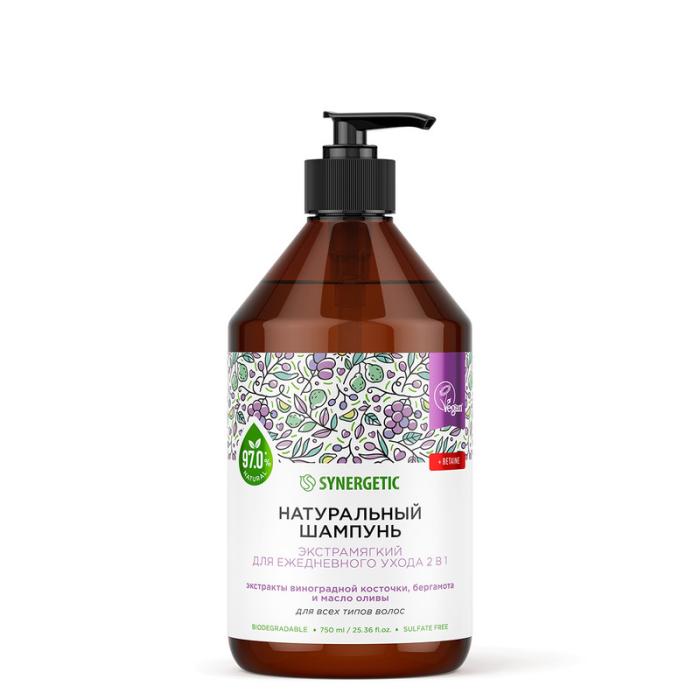 Шампунь натуральный бессульфатный Экстрамягкий для ежедневного ухода 2в1 750 мл