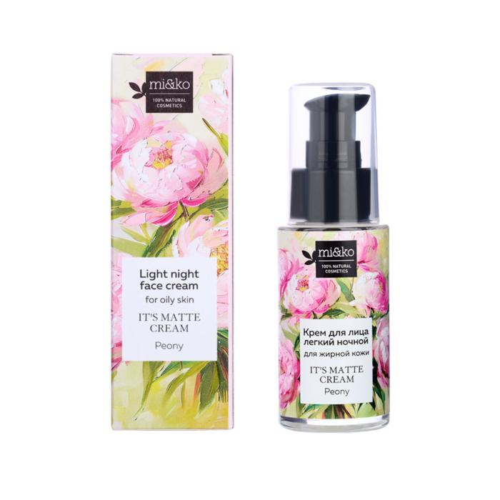 Крем легкий ночной для регулирования выработки кожного сала It`s matte cream Peony 30 мл