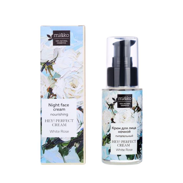 Крем для регенерации сухой кожи лица питательный ночной Hey! Perfect cream White rose 30 мл