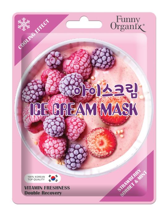 Маска-Мороженое для лица охлаждающая Strawberry Sorbet&Mint Морозная свежесть 22 г