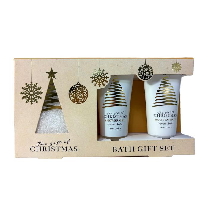 Подарочный набор № 68 Гель для душа 60мл, лосьон для тела 60мл, мочалка перчатки